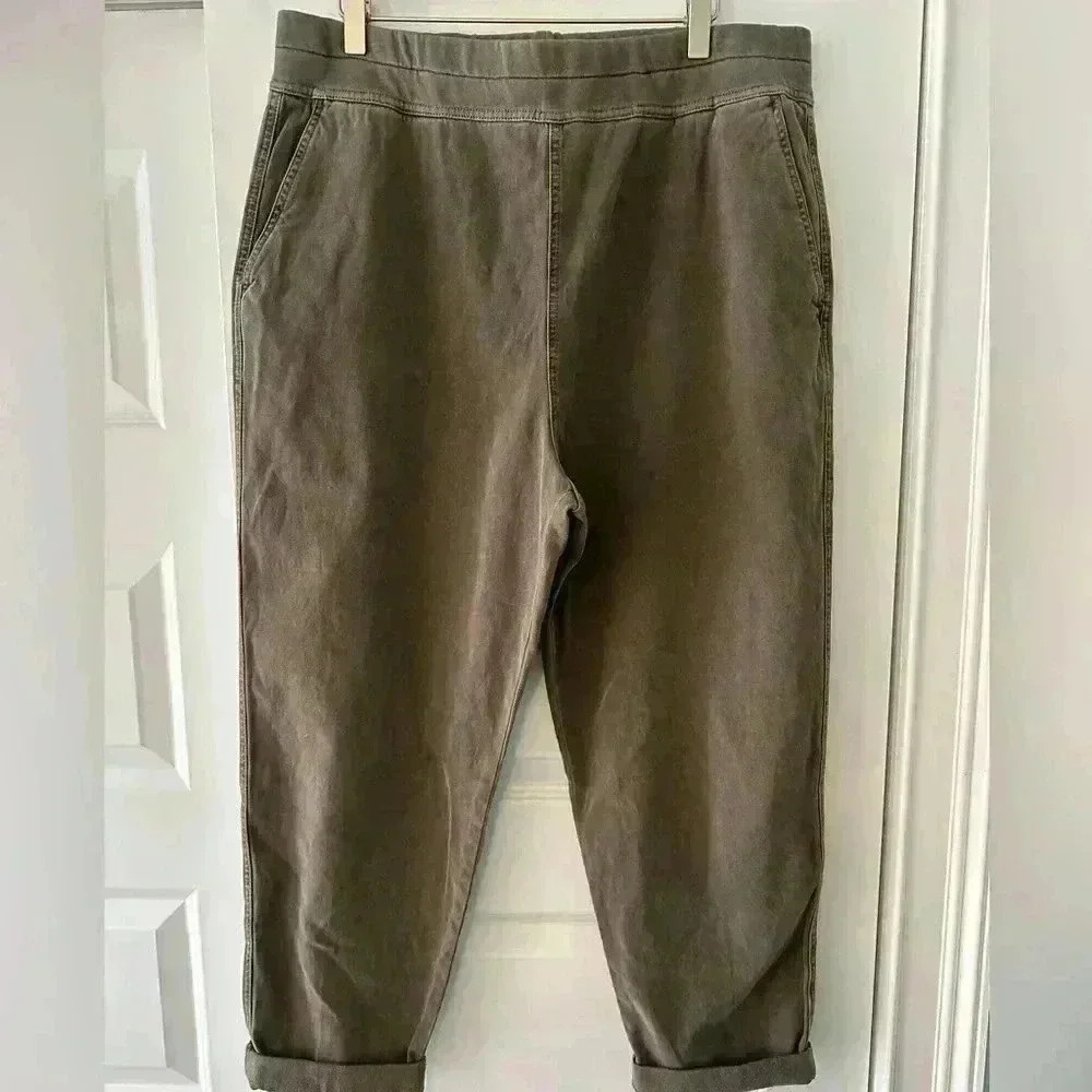 Standard James Perse Estilo Size 3 Green Brown Pants Soft Suede Like WBSH1946